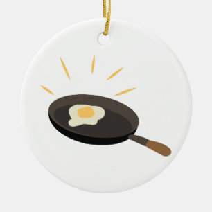 Torkat ägg julgransprydnad keramik