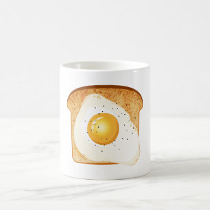 Torkat ägg på toast kaffemugg