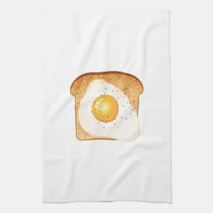 Torkat ägg på toast kökshandduk
