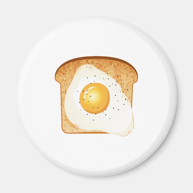 Torkat ägg på toast magnet (Framsidan)
