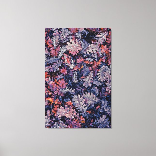 Torkat färgat Höst löv - naturinspirerad konst Canvastryck (Framsida)