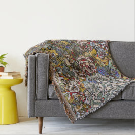 Torkat glas, botaniskt Blommigt Filt