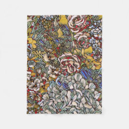 Torkat glas, botaniskt Blommigt Fleecefilt