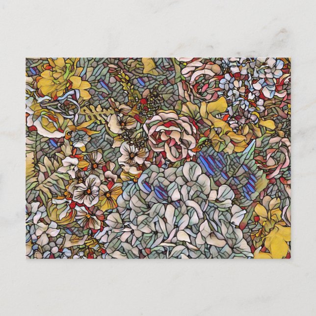 Torkat glas, botaniskt Blommigt Helg Vykort (Framsida)