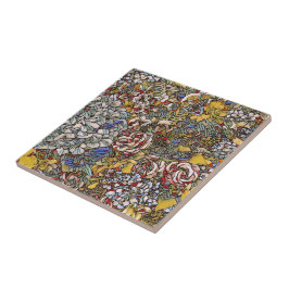 Torkat glas, botaniskt Blommigt Kakelplatta