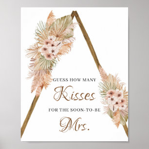 Torkat Handflatan Löv Pampas Grass Hur många kisse Poster