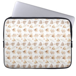 Torkat Handflatan och blommor Beige Boho Watercolo Laptop Fodral