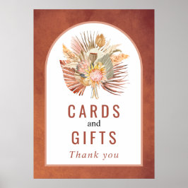 Torkat handflatan, pampasgräs terracotta bröllop poster