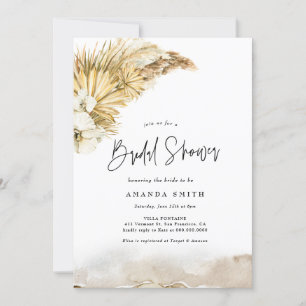 Torkat Löv Pampas Grass Boho Beige Möhippa Inbjudningar