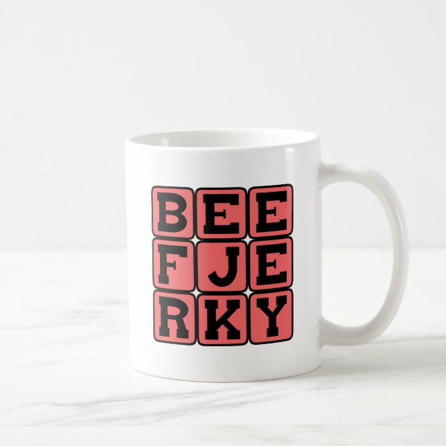 Torkat nötkött, uttorkad godsak kaffemugg (Höger)