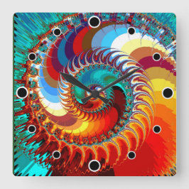 Torkdraken Spiral Fyrkantig Klocka