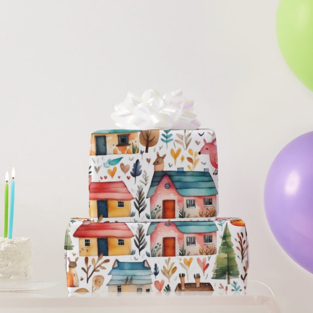 Torkhus blommor Djur Papper inslagning Presentpapper (Festgåvor)