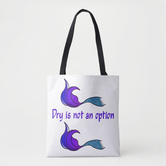 Torkning är inte ett blått/lila sjöjungfru svan tygkasse (Framsida)