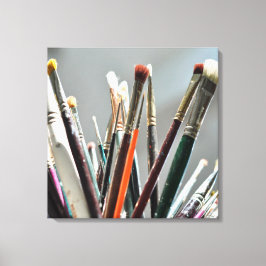 Torkning av färgpenslar i solljus canvastryck