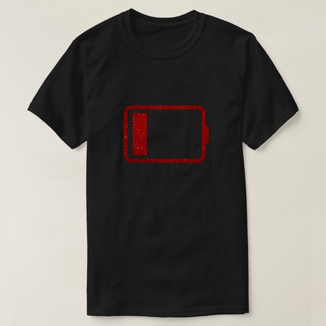 Torkning Battery Funny Glitter T Shirt (Design framsida)