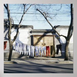 Torkning i tvätt på kläder poster