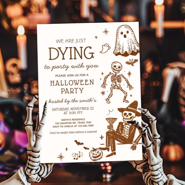 Torkning till Party Halloween fest Inbjudningar (Dying to Party Halloween Party Invitation)