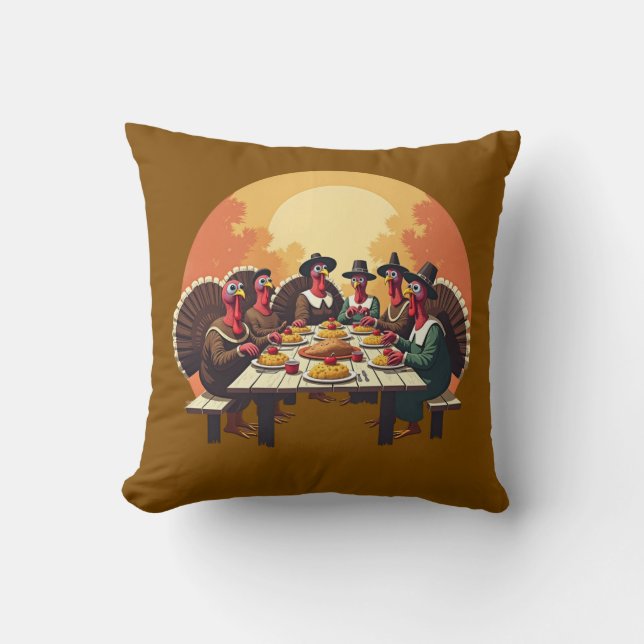 Torkoner - Thanksgiving - middag Kudde (Framsida)