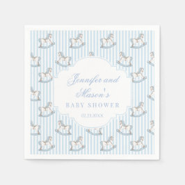 Torktumlare för den blå trähästen leksak boho pojk pappersservett