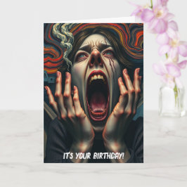 Tormented Woman Haunting Skräm Birthday Kort