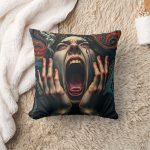 Tormented Woman Haunting Skräm Kudde