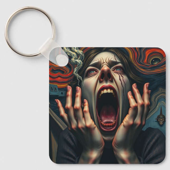 Tormented Woman Haunting Skräm Nyckelring (Framsida)