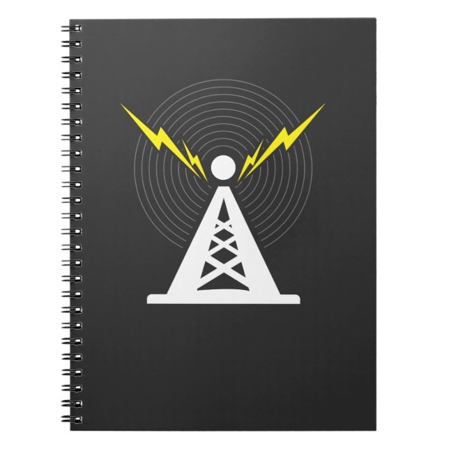 Torn Antenna Ham Radio Operatör Anteckningsbok (Framsidan)