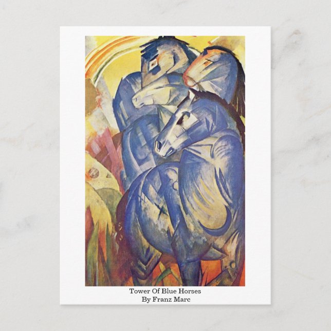Torn av blå hästar från Franz Marc Vykort (Framsida)