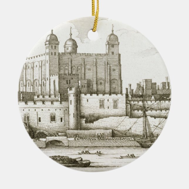 Torn av London, 1647 (gravyr) Julgransprydnad Keramik (Framsidan)
