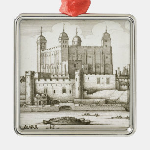 Torn av London, 1647 (gravyr) Julgransprydnad Metall