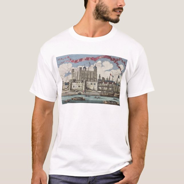 Torn av London som ses från floden Thames T-shirt (Framsida)