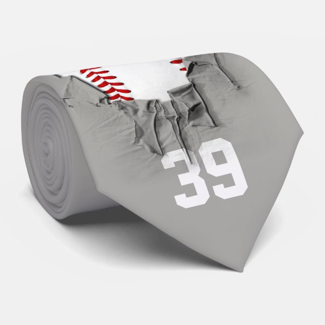 Torn Baseball (mörk/personlig) Neck Tie Slips (Rullad)