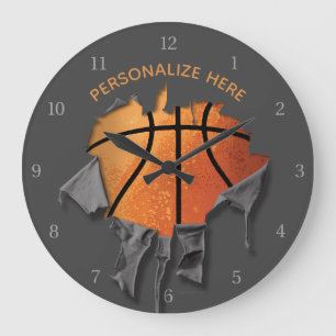 Torn Basketball Large Clock Stor Klocka