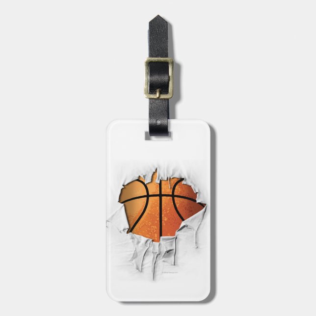 Torn Basketball White Bagagebricka (Vertikal Framsida)