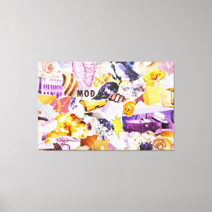 Torn Bild Collage Colorful Magazine Canvas Art