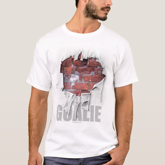 Torn Brick Wall Goalie (Fotboll) Tee Shirt (Framsida)
