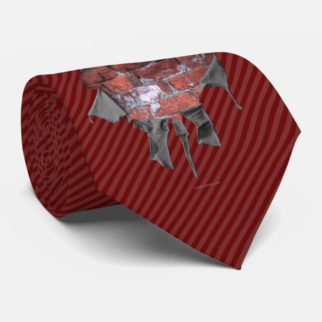 Torn Brick Wall Goalie (Hockey) Neck Tie Slips (Rullad)
