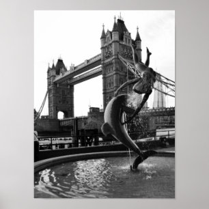 Torn Bridge Black and White Poster