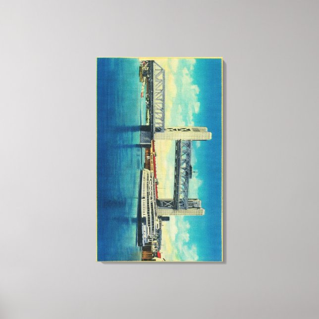 Torn Bridge Elevated for Sacramento River Canvastryck (Framsida)