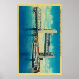 Torn Bridge Elevated for Sacramento River Poster