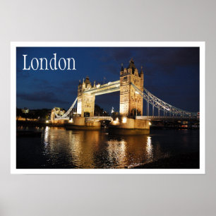 Torn Bridge i Night, London, England Poster
