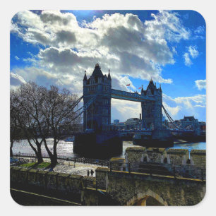 Torn Bridge, London #1 Stickers Fyrkantigt Klistermärke