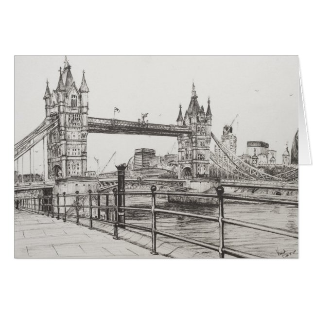 Torn Bridge London 2006 Hälsningskort (Framsidan Horizontal)