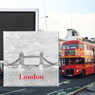 Torn Bridge LONDON Embossed Magnet