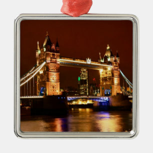 Torn Bridge, London i Night, England (UK) Julgransprydnad Metall