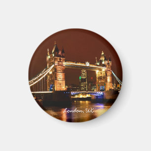Torn Bridge, London i Night, England (UK) Magnet