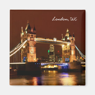 Torn Bridge, London i Night, England (UK) Magnet