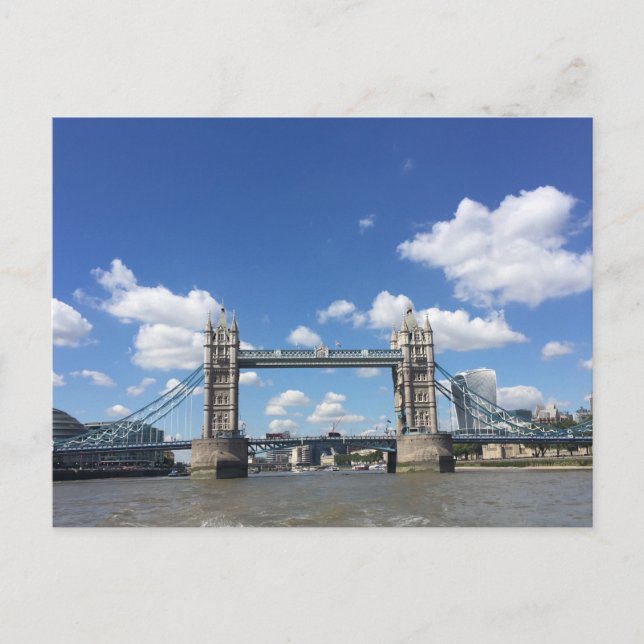 Torn Bridge London Thames River UK Foto Postcard Vykort (Framsida)
