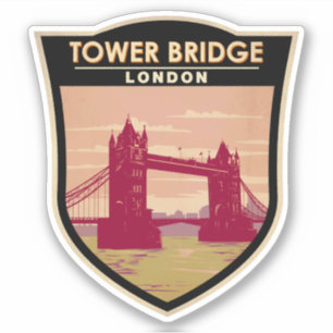 Torn Bridge London Travel Art Vintage Klistermärken