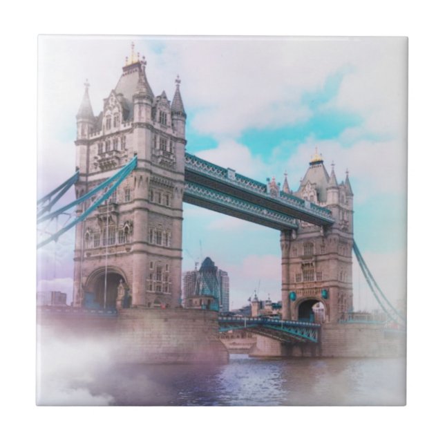 Torn Bridge London Underbar Britain UK Sketch Kakelplatta (Framsidan)